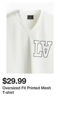 H&M Oversized Fit Printed Mesh T-shirt offer