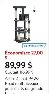 Walmart Arbre à chat PAWZ Road multiniveaux pour chats de grande taille offer