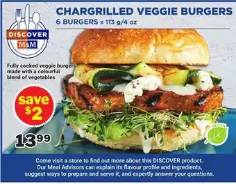 M & M Food Market CHARGRILLED VEGGIE BURGERS offer