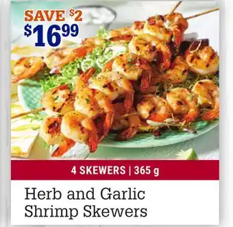 M & M Food Market Herb and Garlic Shrimp Skewers offer