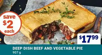 M & M Food Market DEEP DISH BEEF AND VEGETABLE PIE offer