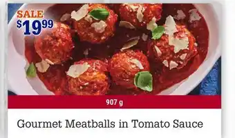 M & M Food Market Gourmet Meatballs in Tomato Sauce offer