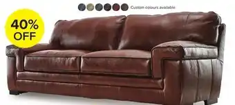 Leon's Stampede Leather Sofa - Chestnut offer