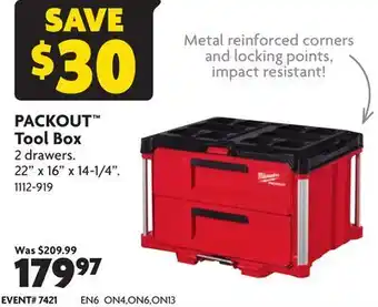 Home Hardware PACKOUT Tool Box offer