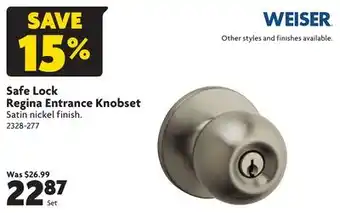 Home Hardware Safe Lock Regina Entrance Knobset offer