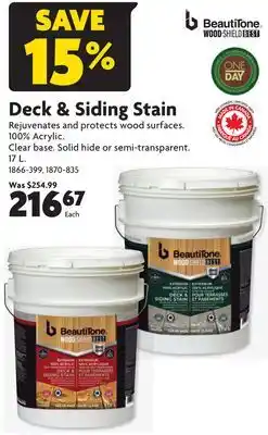 Home Hardware Deck & Siding Stain offer