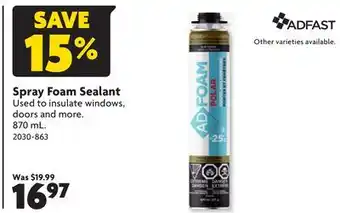 Home Hardware Spray Foam Sealant offer