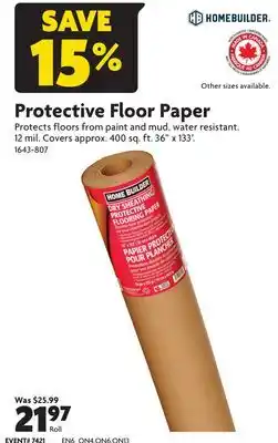 Home Hardware Protective Floor Paper offer