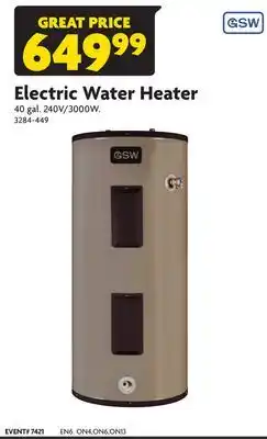 Home Hardware Electric Water Heater offer