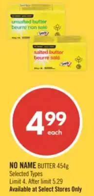 Shoppers Drug Mart NO NAME BUTTER offer