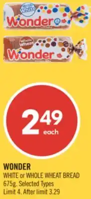 Shoppers Drug Mart WONDER WHITE or WHOLE WHEAT BREAD offer