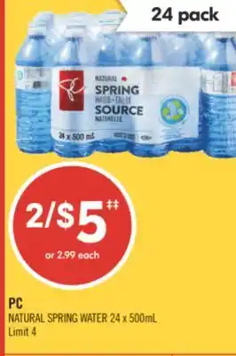 Shoppers Drug Mart PC NATURAL SPRING WATER offer
