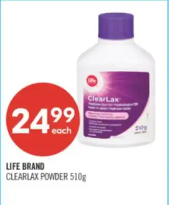 Shoppers Drug Mart LIFE BRAND CLEARLAX POWDER offer
