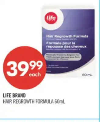 Shoppers Drug Mart LIFE BRAND HAIR REGROWTH FORMULA offer