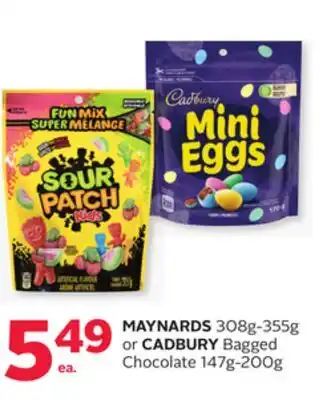 Rexall MAYNARDS 308g-355g or CADBURY Bagged Chocolate 147g-200g offer