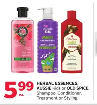 Rexall HERBAL ESSENCES, AUSSIE Kids or OLD SPICE Shampoo, Conditioner, Treatment or Styling offer