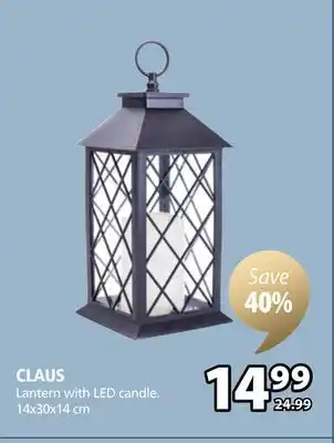 JYSK CLAUS Lantern with LED candle offer