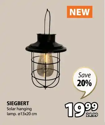 JYSK SIEGBERT Solar hanging lamp offer