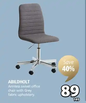 JYSK ABILDHOLT Armless swivel office chair offer