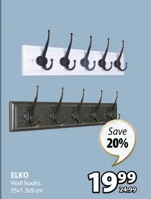 JYSK ELKO Wall hooks offer