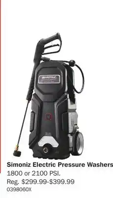 PartSource Simoniz Electric Pressure Washers offer