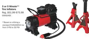 PartSource 3 or 5 Minute** Tire Inflators offer