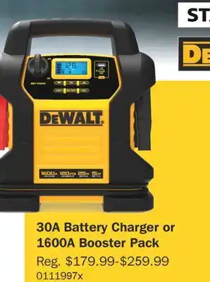 PartSource Dewalt 30A Battery Charger or 1600A Booster Pack offer