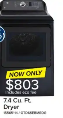 Leon's GE Diamond Grey Electric Dryer (7.4 Cu. Ft.) - GTD65EBMRDG offer