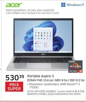 The Source Portable Aspire 3 Acer offer