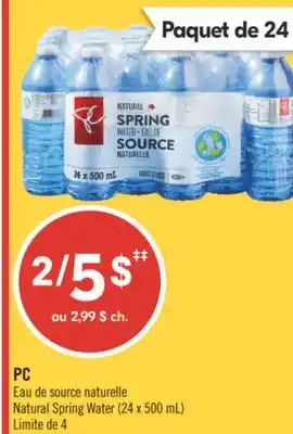 Pharmaprix PC Natural Spring Water offer