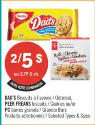 Pharmaprix DAD'S Oatmeal, PEEK FREANS Cookies or PC Granola Bars offer