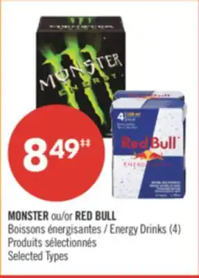 Pharmaprix MONSTER or RED BULL Energy Drinks offer