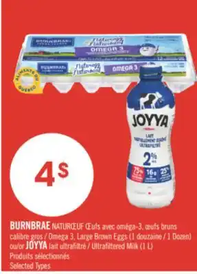 Pharmaprix BURNBRAE Omega 3, Large Brown Eggs ( 1 Dozen) or JOYYA Milk (1 L) offer