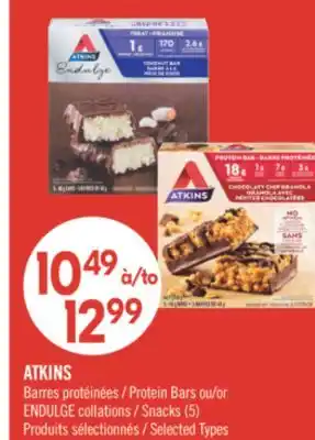 Pharmaprix ATKINS Barres Protein Bars or ENDULGE collations Snacks (5) offer