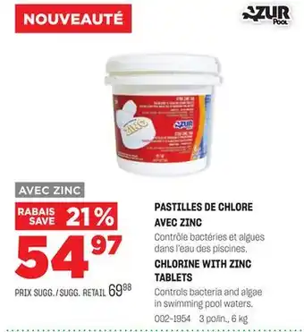 BMR PASTILLES DE CHLORE AVEC ZINC offer