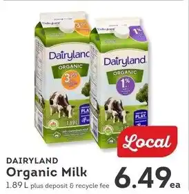 IGA DAIRYLAND Organic Milk offer