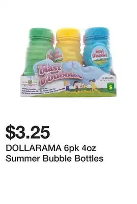 Dollarama DOLLARAMA 6pk 4oz Summer Bubble Bottles offer