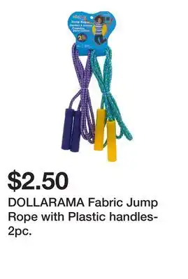 Dollarama DOLLARAMA Fabric Jump Rope with Plastic handles-2pc offer