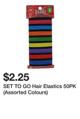 Dollarama SET TO GO Hair Elastics 50PK (Assorted Colours) offer