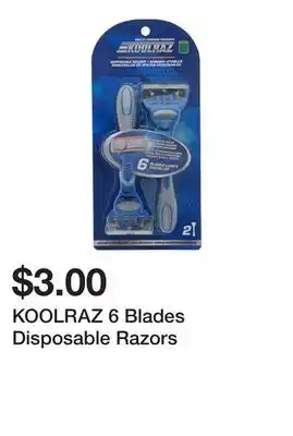 Dollarama KOOLRAZ 6 Blades Disposable Razors offer