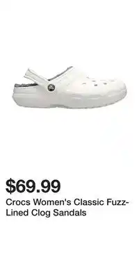 Sport Chek Crocs Women's Classic Fuzz-Lined Clog Sandals offer