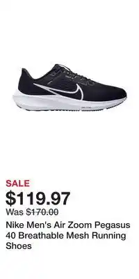 Sport Chek Nike Men's Air Zoom Pegasus 40 Breathable Mesh Running Shoes offer