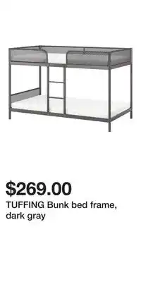 IKEA TUFFING Bunk bed frame, dark gray offer