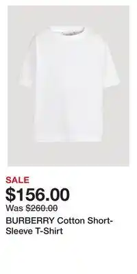 Holt Renfrew BURBERRY Cotton Short-Sleeve T-Shirt offer