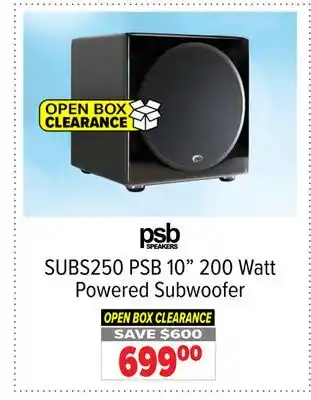 2001 Audio Video PSB 10 200 Watt Powered Subwoofer offer