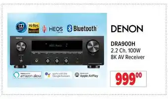 2001 Audio Video DENON 2.2 100W 8K AV Receiver offer