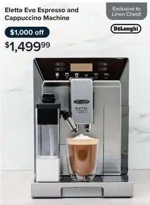 Linen Chest Eletta Evo Espresso and Cappuccino Machine offer