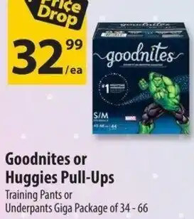 Co-op Goodnites or Huggies Pull-Ups offer