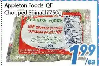 Bestco Food Mart Appleton Foods IQF Chopped Spinach offer