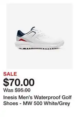 Decathlon Inesis Men's Waterproof Golf Shoes - MW 500 White/Grey offer